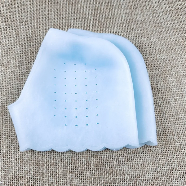 1Pair Silicone Feet Care Socks Anti-Cracking Moisturizing Gel Heel Thin Socks Lace Heel Cover with Hole Foot Skin Care Protector
