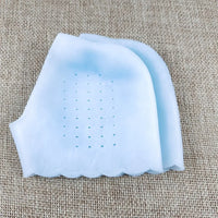 1Pair Silicone Feet Care Socks Anti-Cracking Moisturizing Gel Heel Thin Socks Lace Heel Cover with Hole Foot Skin Care Protector