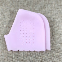 1Pair Silicone Feet Care Socks Anti-Cracking Moisturizing Gel Heel Thin Socks Lace Heel Cover with Hole Foot Skin Care Protector