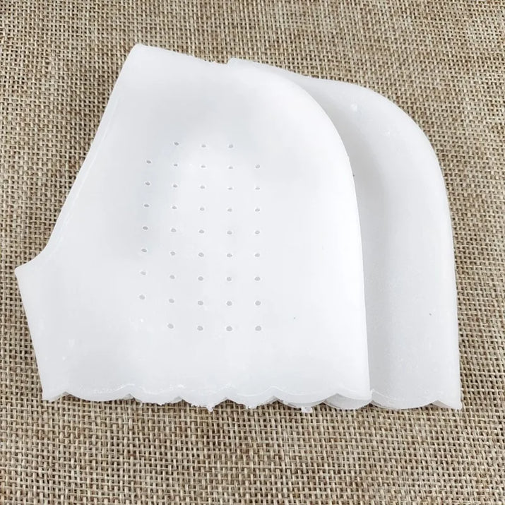 1Pair Silicone Feet Care Socks Anti-Cracking Moisturizing Gel Heel Thin Socks Lace Heel Cover with Hole Foot Skin Care Protector