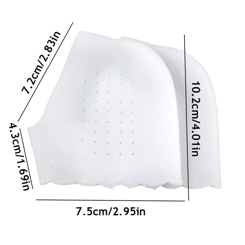 1Pair Silicone Feet Care Socks Anti-Cracking Moisturizing Gel Heel Thin Socks Lace Heel Cover with Hole Foot Skin Care Protector
