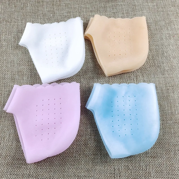 1Pair Silicone Feet Care Socks Anti-Cracking Moisturizing Gel Heel Thin Socks Lace Heel Cover with Hole Foot Skin Care Protector
