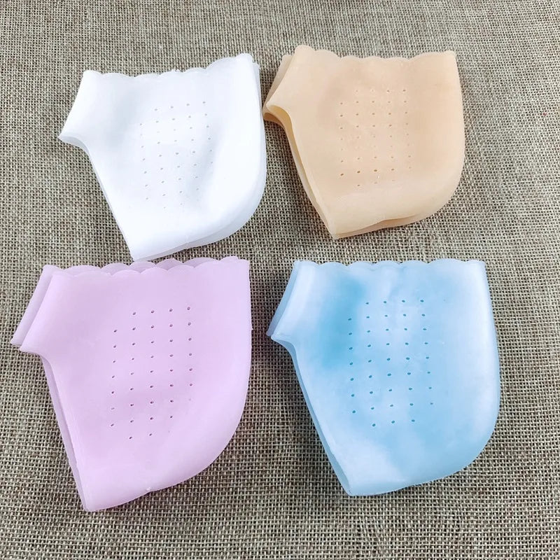 1Pair Silicone Feet Care Socks Anti-Cracking Moisturizing Gel Heel Thin Socks Lace Heel Cover with Hole Foot Skin Care Protector