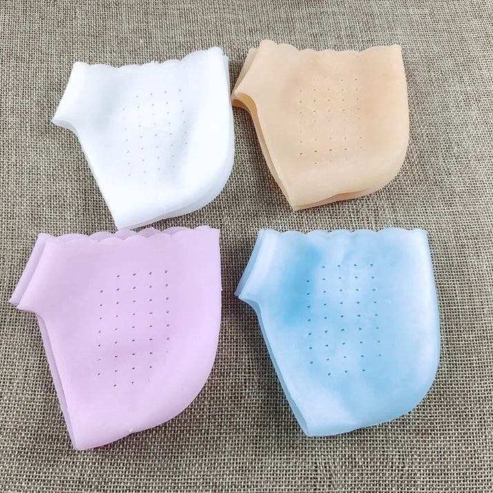 1Pair Silicone Feet Care Socks Anti-Cracking Moisturizing Gel Heel Thin Socks Lace Heel Cover with Hole Foot Skin Care Protector
